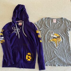 Victoria's Secret Vintage Purple and Gray sequined T-shirt  & Hoodie Set